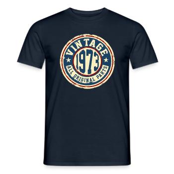 Vintage 1973 - Männer T-Shirt - Navy - Vorne - AI Model Male 178 light (178cm)