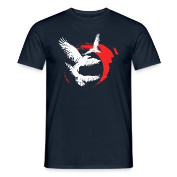 Idée cadeau de style corbeau corbeau oiseau lune japon - T-shirt homme - marine - Devant - AI Model Male 178 light (178cm)