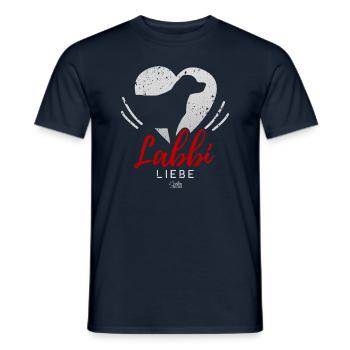 Labrador Liebe mit Herz - Männer T-Shirt - Navy - Vorne - AI Model Male 178 light (178cm)