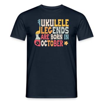Ukulele Legends are born in October - Männer T-Shirt - Navy - Vorne - AI Model Male 178 light (178cm)