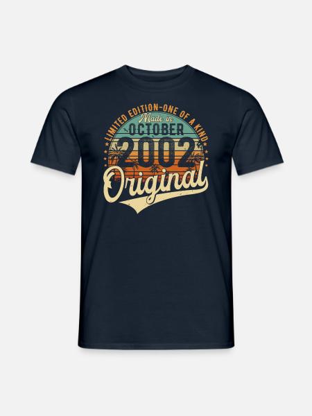 Oktober 2002 Jahrgang Vintage Retro Geburtstag - Männer T-Shirt - Navy