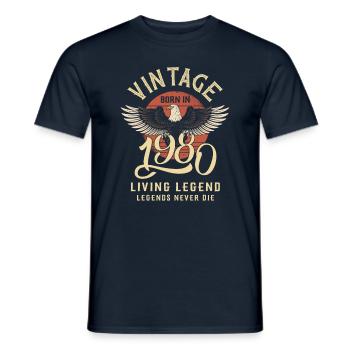 Vintage 1980 Born - Männer T-Shirt - Navy - Vorne - AI Model Male 178 light (178cm)