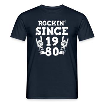 Rockin Since 1980 - Männer T-Shirt - Navy - Vorne - AI Model Male 178 light (178cm)