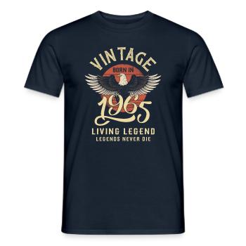 Vintage 1965 Born - Männer T-Shirt - Navy - Vorne - AI Model Male 178 light (178cm)