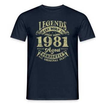 Legends were born in 1981 - Men's T-Shirt - navy - Front - AI Model Male 178 light (178cm)