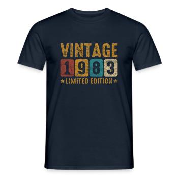 Millésime 1983 - T-shirt homme - marine - Devant - AI Model Male 178 light (178cm)