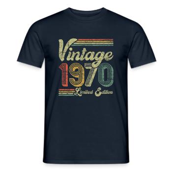 Vintage 1970 Limited Edition - Männer T-Shirt - Navy - Vorne - AI Model Male 178 light (178cm)