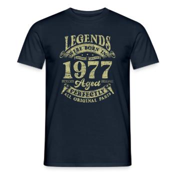 Legends were born in 1977 - Men's T-Shirt - navy - Front - AI Model Male 178 light (178cm)