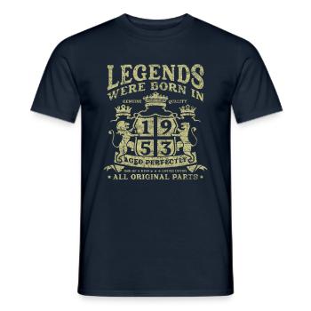 Legends Were Born In 1953 - Männer T-Shirt - Navy - Vorne - AI Model Male 178 light (178cm)