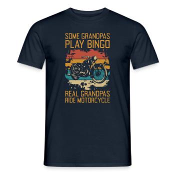 Some Grandpas Play Bingo Real Ride Motorcycle - Männer T-Shirt - Navy - Vorne - AI Model Male 178 light (178cm)