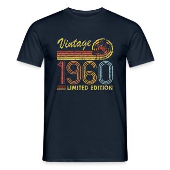Vintage 1960 Limited Edition - Männer T-Shirt - Navy - Vorne - AI Model Male 178 light (178cm)