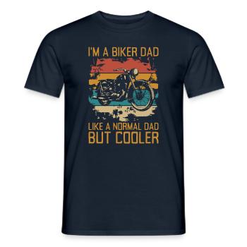 Je suis un père motard comme un père normal mais plus cool - T-shirt homme - marine - Devant - AI Model Male 178 light (178cm)