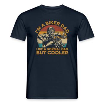 Je suis un père motard comme un père normal mais plus cool - T-shirt homme - marine - Devant - AI Model Male 178 light (178cm)