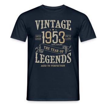 1953 Jahrgangsjubiläum Born Legends 1953 - Männer T-Shirt - Navy - Vorne - AI Model Male 178 light (178cm)