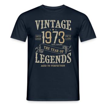 1973 vintage anniversaire born legend 1973 - T-shirt homme - marine - Devant - AI Model Male 178 light (178cm)