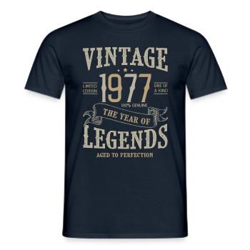 1977 Vintage-Jubiläum Vintage-Legenden 1977 - Männer T-Shirt - Navy - Vorne - AI Model Male 178 light (178cm)