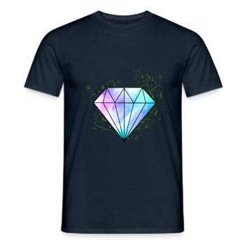 Diamant Efeu Zweige Edelstein Schmuck Juwel Ranke - Männer T-Shirt - Navy - Vorne - AI Model Male 178 light (178cm)