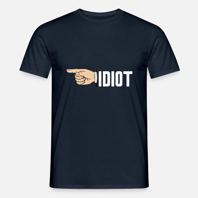 IDIOT - Männer T-Shirt - Navy