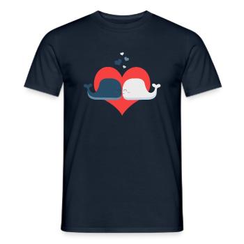 WHALE LOVE - Men's T-Shirt - navy - Front - AI Model Male 178 light (178cm)