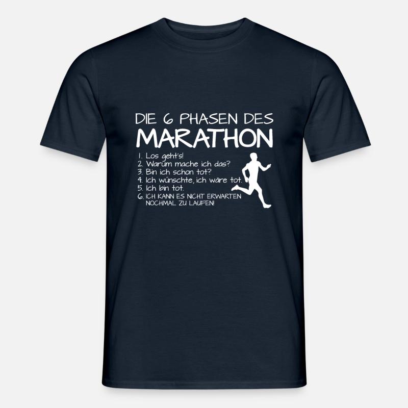 DIE 6 PHASEN DES MARATHON - Männer T-Shirt - Navy