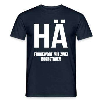 HÄ Fragewort mit zwei Buchstaben - Männer T-Shirt - Navy - Vorne - AI Model Male 178 light (178cm)