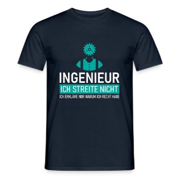 INGENIEUR - ICH STREITE NICHT - Männer T-Shirt - Navy - Vorne - AI Model Male 178 light (178cm)