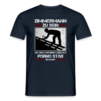 ZIMMERMANN ZU SEIN.... - Männer T-Shirt - Navy - Vorne - AI Model Male 178 light (178cm)