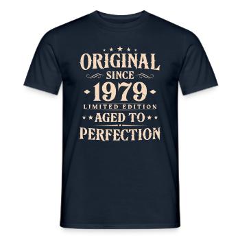 Cadeau d’anniversaire Vintage original 1979 - T-shirt homme - marine - Devant - AI Model Male 178 light (178cm)