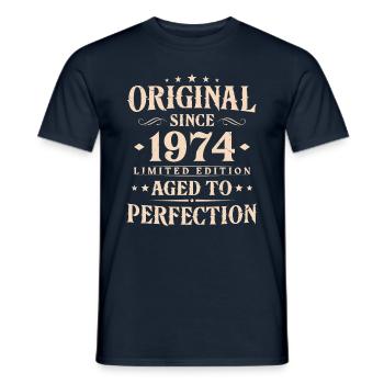 Original depuis 1974 Vintage cadeau d’anniversaire - T-shirt homme - marine - Devant - AI Model Male 178 light (178cm)