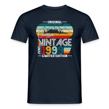 Original Juin 1999 Millésime 1999 Anniversaire 1999 - T-shirt homme - marine - Devant - AI Model Male 178 light (178cm)