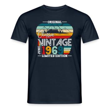 Original Juin 1969 Millésime 1969 Anniversaire 1969 - T-shirt homme - marine - Devant - AI Model Male 178 light (178cm)