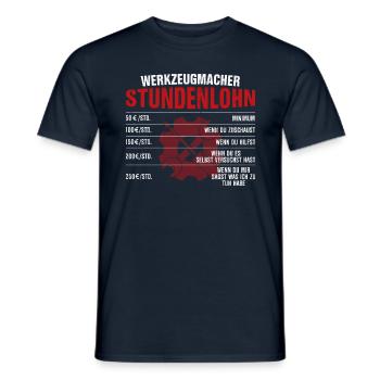 Werkzeugmache Stundenlohn Geschenk - Männer T-Shirt - Navy - Vorne - AI Model Male 178 light (178cm)