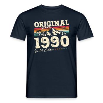 34th Birthday Original 1990 Vintage 1990 - Men's T-Shirt - navy - Front - AI Model Male 178 light (178cm)