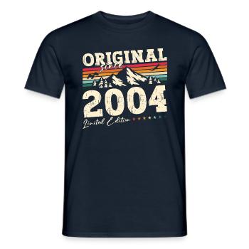 20ème Anniversaire Original 2004 Millésime 2004 - T-shirt homme - marine - Devant - AI Model Male 178 light (178cm)