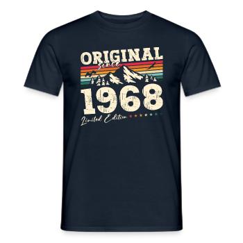 57. Geburtstag 68 Original 1968 Jahrgang 1968 - Männer T-Shirt - Navy - Vorne - AI Model Male 178 light (178cm)
