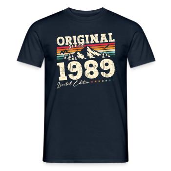 35ème Anniversaire Original 1989 Millésime 1989 - T-shirt homme - marine - Devant - AI Model Male 178 light (178cm)