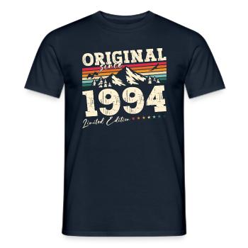 30e anniversaire Original juin 1994 Né en 1994 - T-shirt homme - marine - Devant - AI Model Male 178 light (178cm)