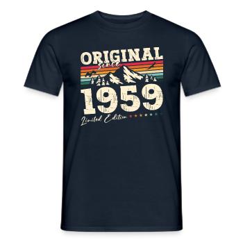 65th Birthday, Born 1959 ORIGINAL 1959 - Men's T-Shirt - navy - Front - AI Model Male 178 light (178cm)