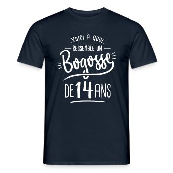 anniversaire 14 ans bogosse cadeau humour 14 ans - T-shirt homme - marine - Devant - AI Model Male 178 light (178cm)