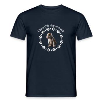 L’amour du bouledogue - T-shirt homme - marine - Devant - AI Model Male 178 light (178cm)