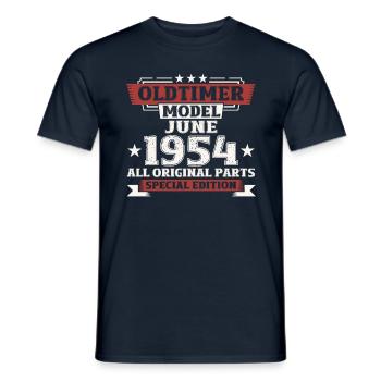 Millésime 1954 Millésime 1954 70ème anniversaire Juin - T-shirt homme - marine - Devant - AI Model Male 178 light (178cm)