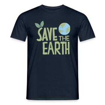 Save The Earth Sustainable Climate Change - Men's T-Shirt - navy - Front - AI Model Male 178 light (178cm)