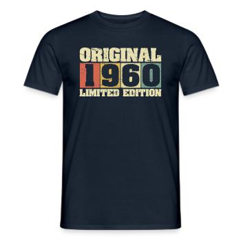 1960 Original Vintage Rétro Anniversaire - T-shirt homme - marine - Devant - AI Model Male 178 light (178cm)