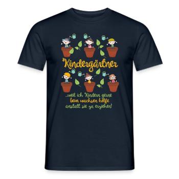 Kindergärtner - Männer T-Shirt - Navy - Vorne - AI Model Male 178 light (178cm)