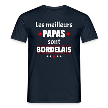 Les meilleurs papas sont bordelais,fête des pères - T-shirt homme - marine - Devant - AI Model Male 178 light (178cm)