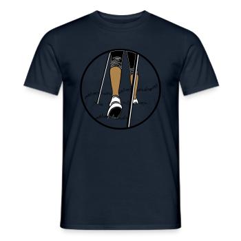 walking shoes go - Men's T-Shirt - navy - Front - AI Model Male 178 light (178cm)