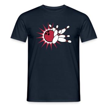 bowling, signe, écriture, grève, texte, logo, noir - T-shirt homme - marine - Devant - AI Model Male 178 light (178cm)