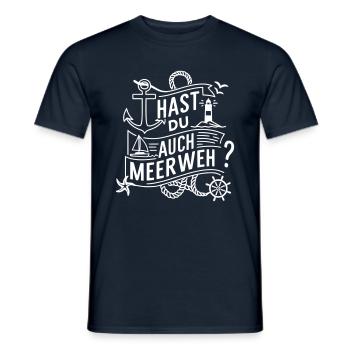 Hast du auch Meerweh - Männer T-Shirt - Navy - Vorne - AI Model Male 178 light (178cm)