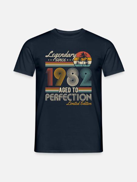 1982 Vintage Jahrgang Geburtstag Retro Geschenk - Männer T-Shirt - Navy