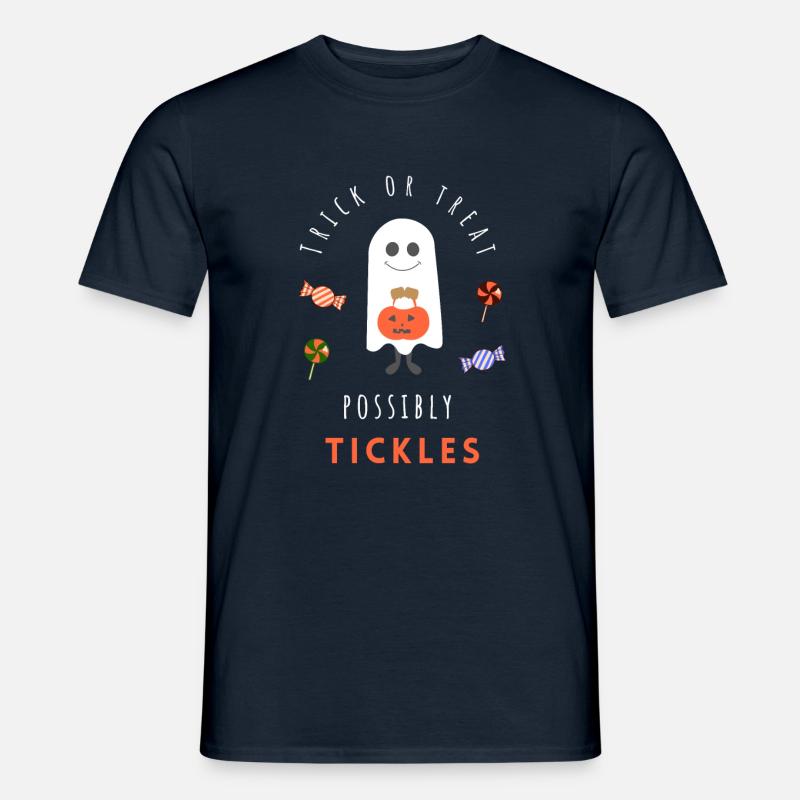 Süßigkeiten oder Streiche, evtl. Kitzeln - Männer T-Shirt - Navy